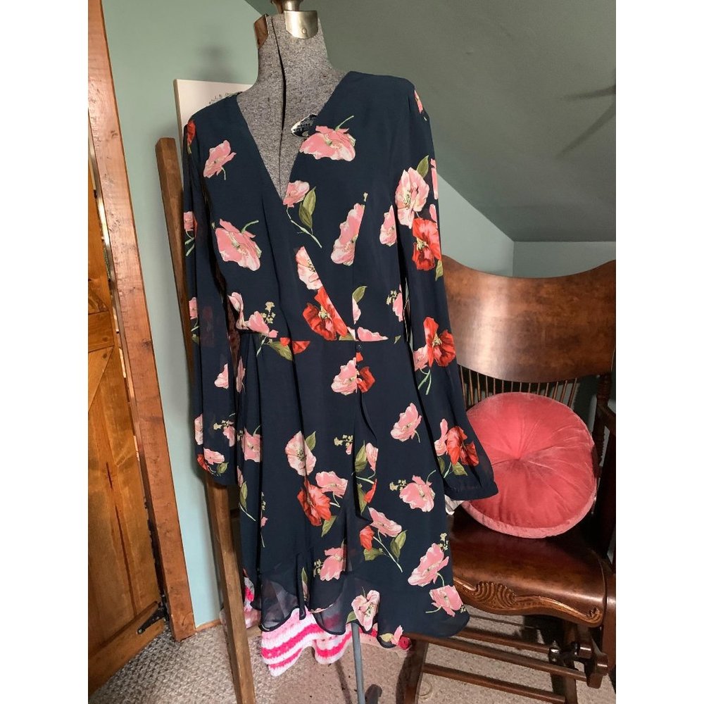 Lulu’s floral mock wrap dress